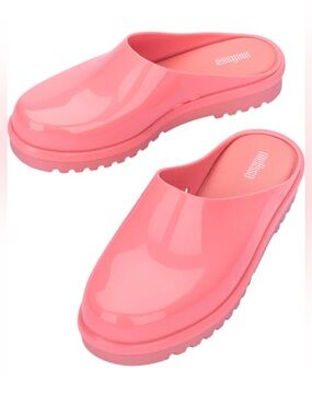 Melissa Glossy Bubblegum Pink Slip-On Clogs